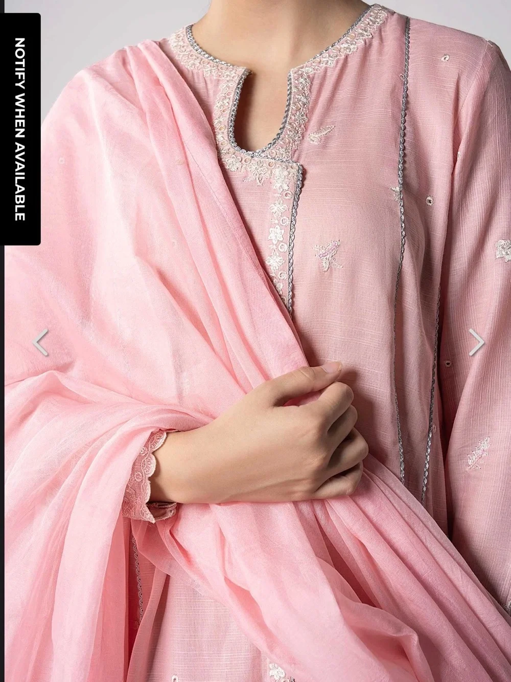 Elegant Pink Long Sleeve Embroidered Women's Dress Set